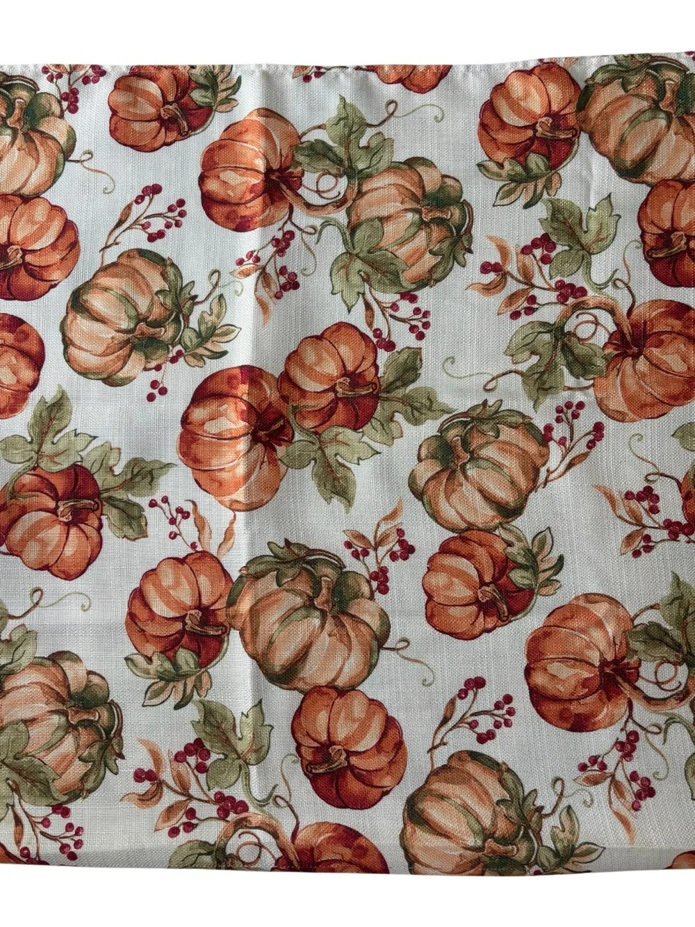 Fall Tablecloth Holiday Pumpkin Berries Leaves Festive Autumn Large 100” x 120”